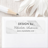 Ontwerp op naam wit grijs marmer etiket (Insitu)