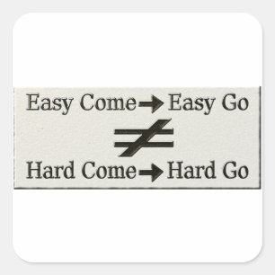 Ontwerp over eenvoudig werk en Relatie voor hard w Vierkante Sticker