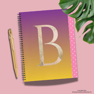  ontwerp polka dot patroon paarse gradiënt notitieboek