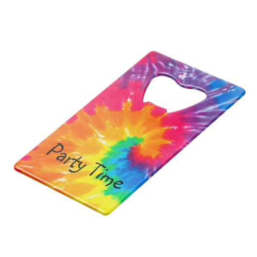 Ontwerp Psychedelic Tie Dye Kredietkaart Flessenopener (Voorkant Gekanteld)