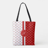 Ontwerp rode en witte poka stip tote bag (Achterkant)