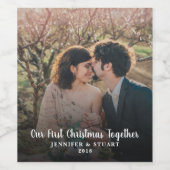 Ontwerp samen uw Eerste Kerstmis foto Wijn Etiket (Enkel label)