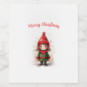 Ontwerp Schattigee kerstelf Wijn Etiket (Enkel label)