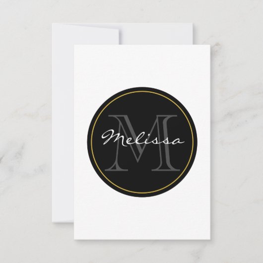 ontwerp-sjabloon van een monogram aankondiging (Voorkant)