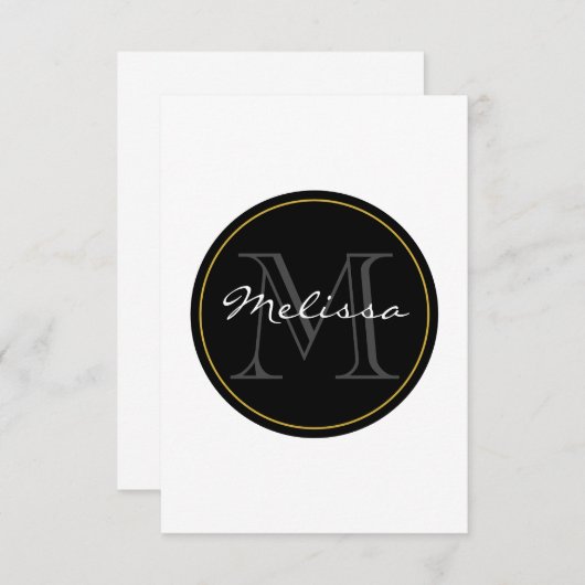 ontwerp-sjabloon van een monogram aankondiging (Voorkant / Achterkant)