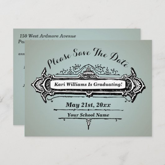 ontwerp Sla de datum op - Kies uw eigen kleur Briefkaart (Voorkant / Achterkant)