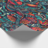 Ontwerp Tattoo Retro Cadeaupapier (Hoek)