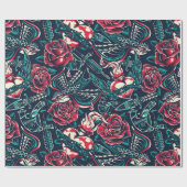 Ontwerp Tattoo Retro Cadeaupapier (Vlak)