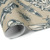 Ontwerp Tattoo Retro Cadeaupapier (Rol Hoek)