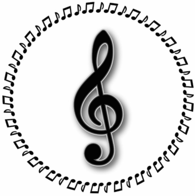 Ontwerp Treble Clef Music Note Design Fotobeeldje Magneet (Voorkant)