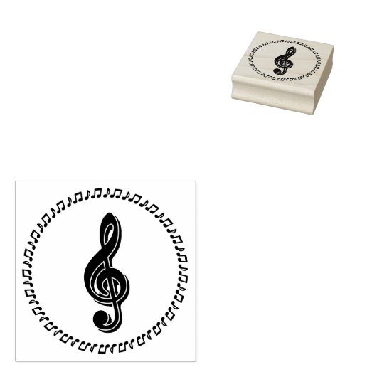Ontwerp Treble Clef Music Note Design Rubberstempel (Gestempeld)