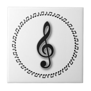 Ontwerp Treble Clef Music Note Design Tegeltje