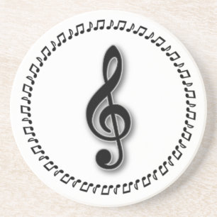 Ontwerp Treble Clef Music Note Design Zandsteen Onderzetter