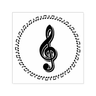 Ontwerp Treble Clef Music Note Design Zelfinktende Stempel