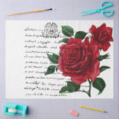 Ontwerp uit de Franse handschrift- en rode rozenre Tissuepapier (Craft)