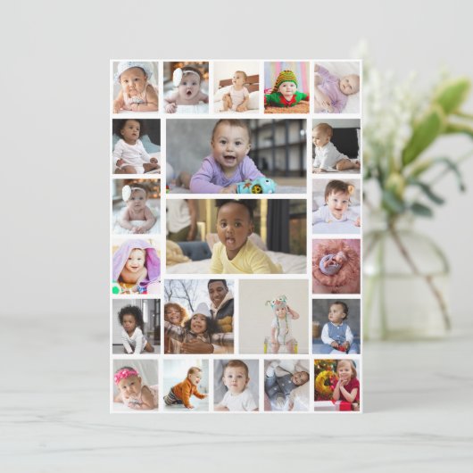 Ontwerp uw eigen 22 fotocollage ingelijst kunst aankondiging (Staand voorkant)