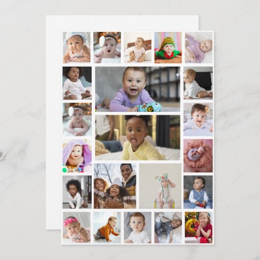 Ontwerp uw eigen 22 fotocollage ingelijst kunst aankondiging (Voorkant / Achterkant)