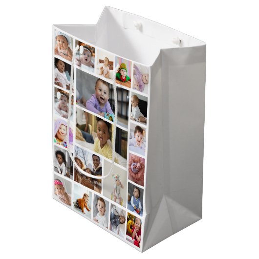 Ontwerp uw eigen 22 fotocollage ingelijst kunst medium cadeauzakje (Voorkant Gekanteld)