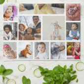 Ontwerp uw eigen 22 fotocollage ingelijst kunst theedoek (Gevouwen)