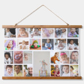 Ontwerp uw eigen 25 fotocollage ingelijst kunst hangend wandkleed (Voorkant)