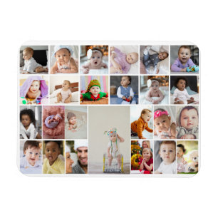 Ontwerp uw eigen 25 fotocollage ingelijst kunst magneet