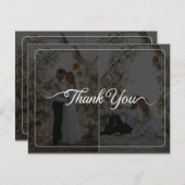 Ontwerp uw eigen 2 foto collage bruiloft bedankkaart (Voorkant / Achterkant)