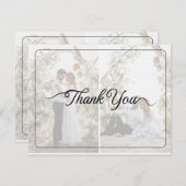 Ontwerp uw eigen 2 foto collage bruiloft bedankkaart (Voorkant / Achterkant)