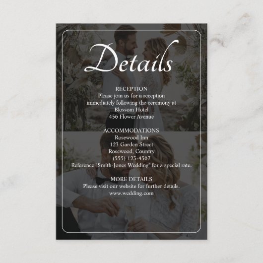 Ontwerp uw eigen 2 foto collage bruiloft informatiekaartje (Voorkant)