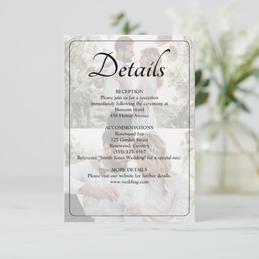 Ontwerp uw eigen 2 foto collage bruiloft informatiekaartje (Staand voorkant)