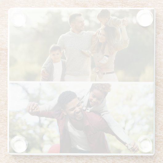 Ontwerp uw eigen 2 fotocollage glazen onderzetter (Achterkant)