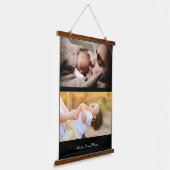 Ontwerp uw eigen 2 fotocollage hangend wandkleed (Gebogen)