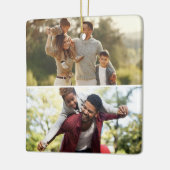 Ontwerp uw eigen 2 fotocollage keramisch ornament (Links)