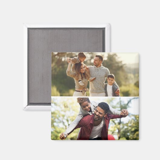 Ontwerp uw eigen 2 fotocollage magneet (Voorkant / Achterkant)