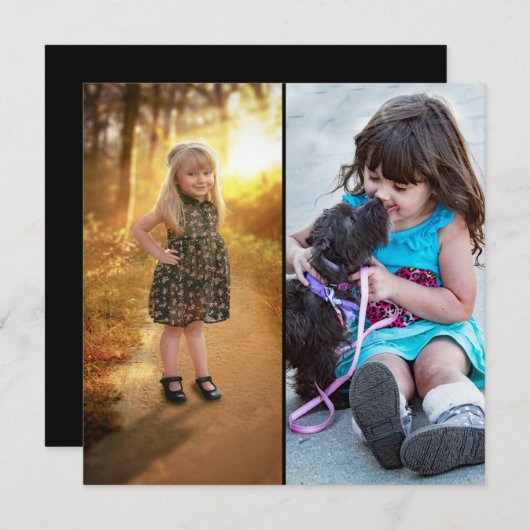 Ontwerp uw eigen 2 fotocollage notitiekaartje (Voorkant / Achterkant)