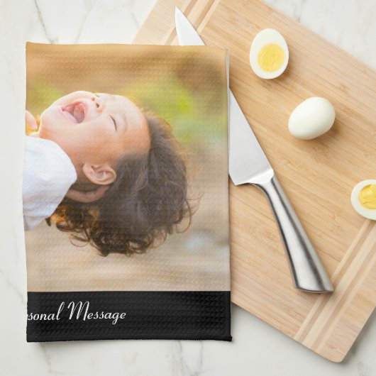 Ontwerp uw eigen 2 fotocollage theedoek (Quarter Fold)