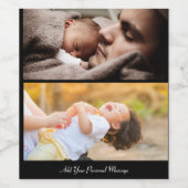 Ontwerp uw eigen 2 fotocollage wijn etiket (Enkel label)