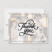 Ontwerp uw eigen 3 foto collage bruiloft bedankkaart (Voorkant)