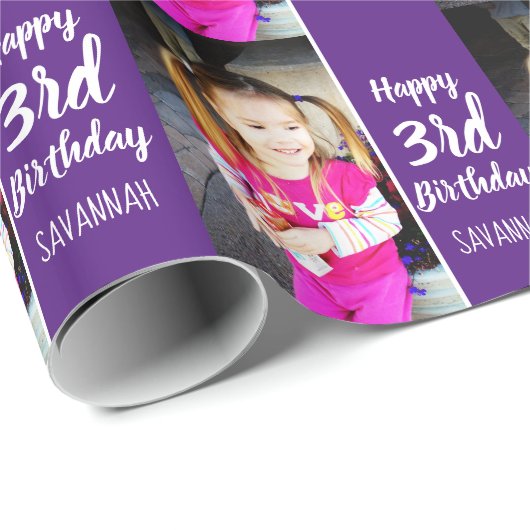 Ontwerp uw eigen aangepaste foto Aangepaste verjaa Cadeaupapier (Rol Hoek)