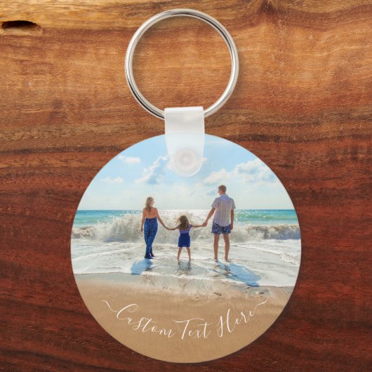 Ontwerp uw eigen aangepaste foto en tekst Sleutelh Sleutelhanger (Voorkant)