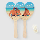 Ontwerp uw eigen aangepaste foto hand fan - Ik hou Handwaaier (Voorkant en achterkant)