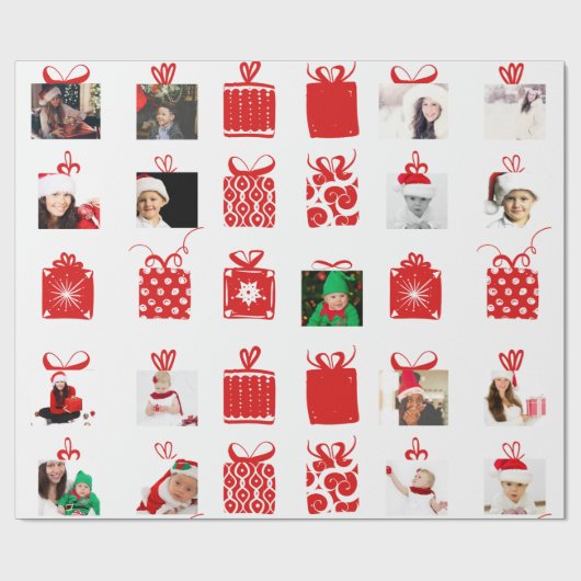 Ontwerp uw eigen aangepaste foto met kerstmis cadeaupapier (Vlak)