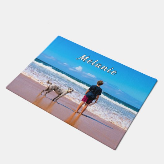 Ontwerp uw eigen aangepaste huisdier foto deurmat (Schuin)