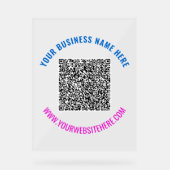 Ontwerp uw eigen aangepaste QR-code tekst Acryl te Bord (Voorkant)