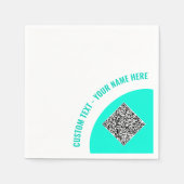 Ontwerp uw eigen aangepaste tekst en QR-code serve Servet (Voorkant)