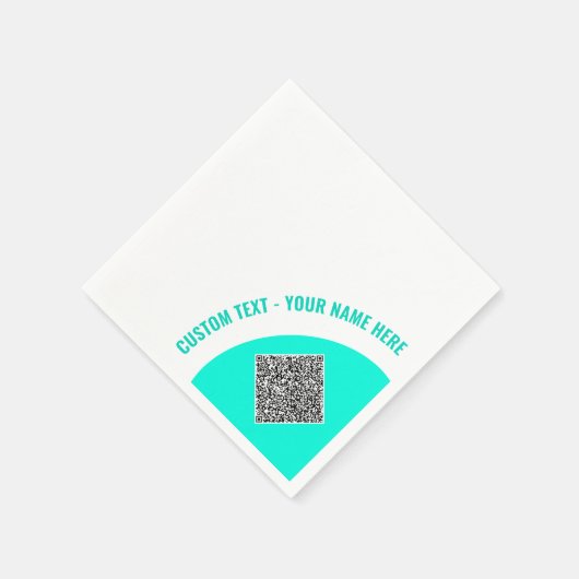 Ontwerp uw eigen aangepaste tekst en QR-code serve Servet (Hoek)