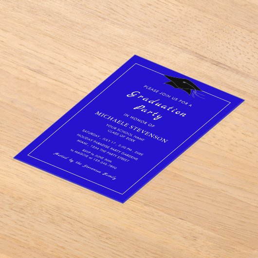 Ontwerp uw eigen acryl Afstuderen uitnodiging Acryl Uitnodigingen (Laagn)