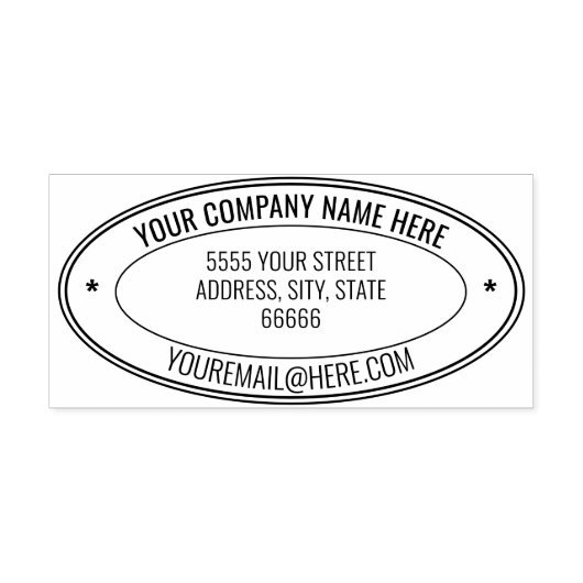 Ontwerp uw eigen adres Oval Stamp Sjabloon Zelfinktende Stempel (Design)