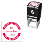 Ontwerp uw eigen adres rond zelfinkkend stempel (In situ)