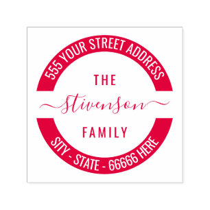 Ontwerp uw eigen adres rond zelfinkkend stempel