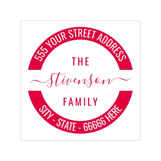 Ontwerp uw eigen adres rond zelfinkkend stempel (Design)